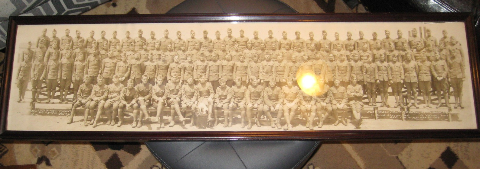 WWI 370th Aero Squadron Yardlong Back From France Named Pilot w/ Jack Russell