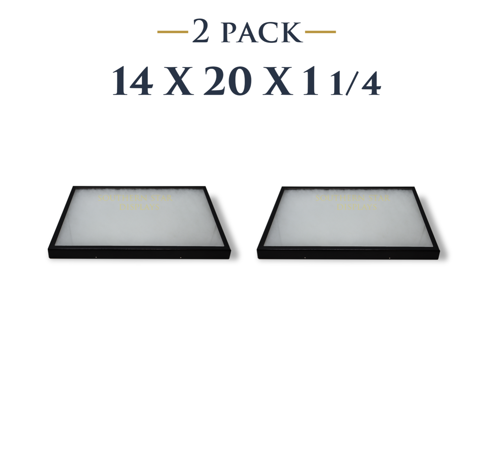 2 Pack of 14 x 20 x 1 1/4 Riker Display Cases Boxes for Collectibles Arrowheads