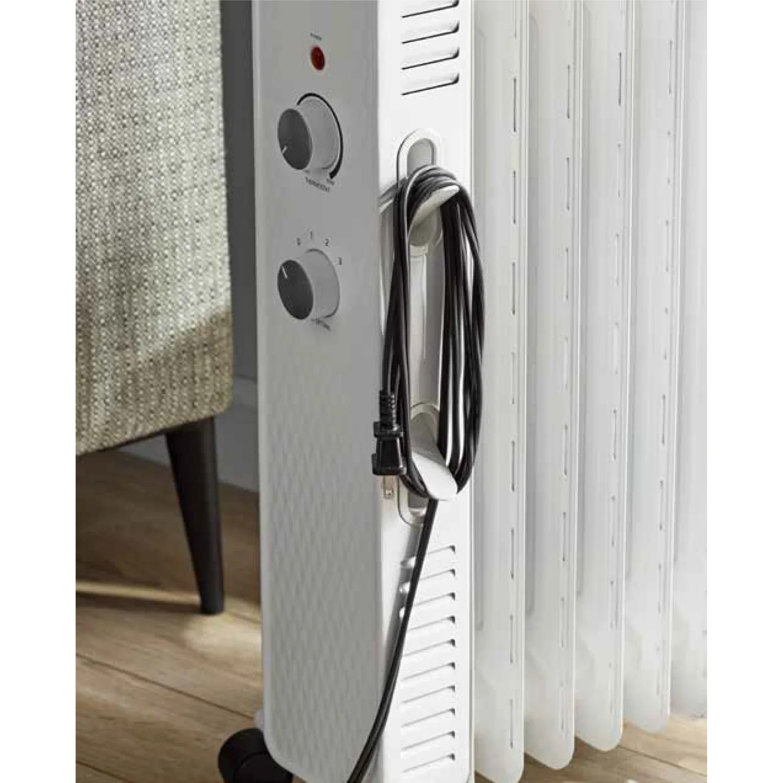 1500W Mainstays Mechanical Oil Filled Electric Radiator Heater White Open Box