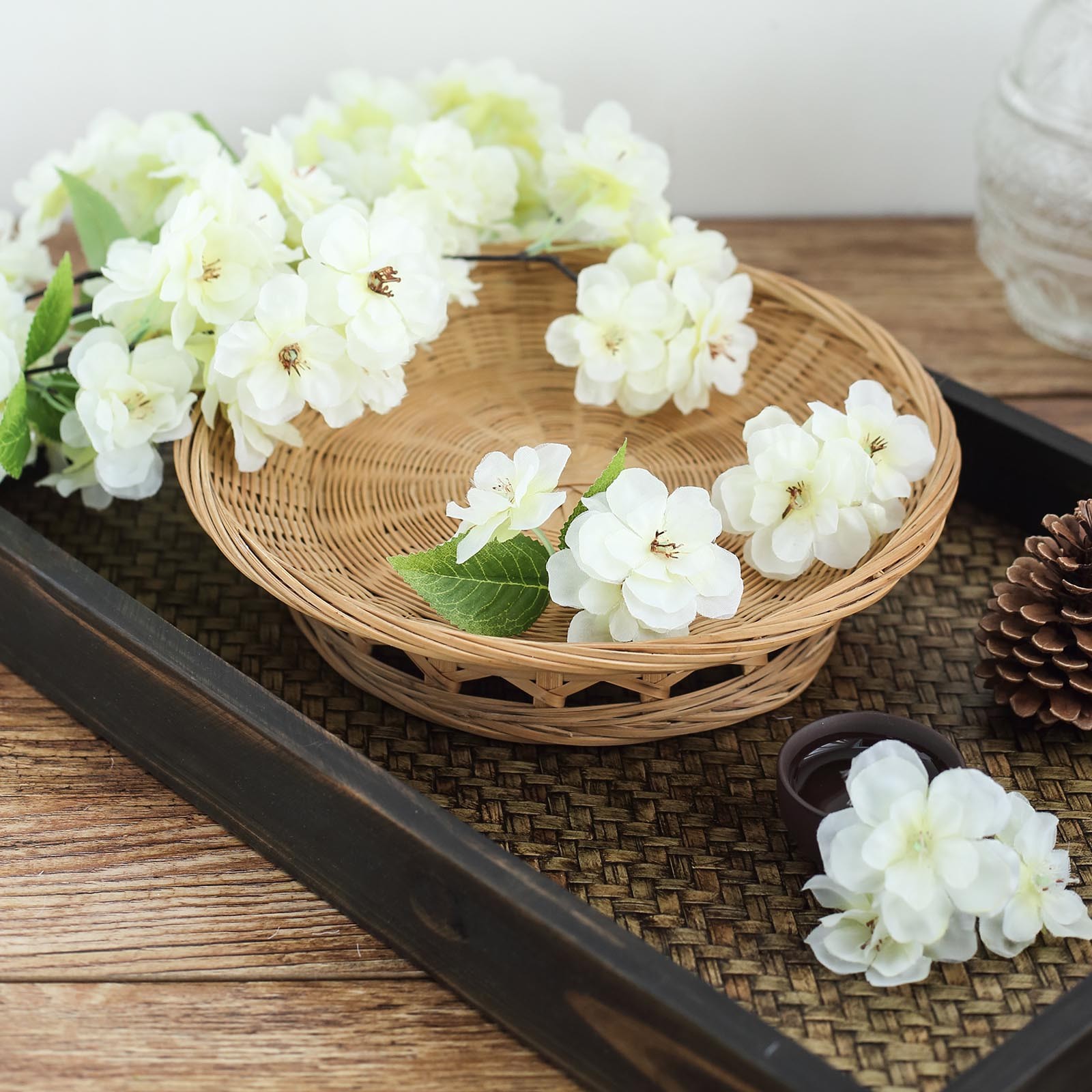 4 IVORY 40" tall Bushes with Silk Cherry Blossoms Flowers Party Wedding Bouquets