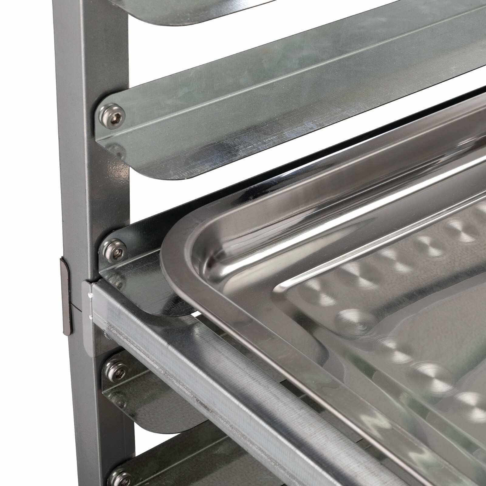 20-Tier Bun Rack Pan Bakery Galvanized Iron Pan Rack with 4 Wheels for Catering