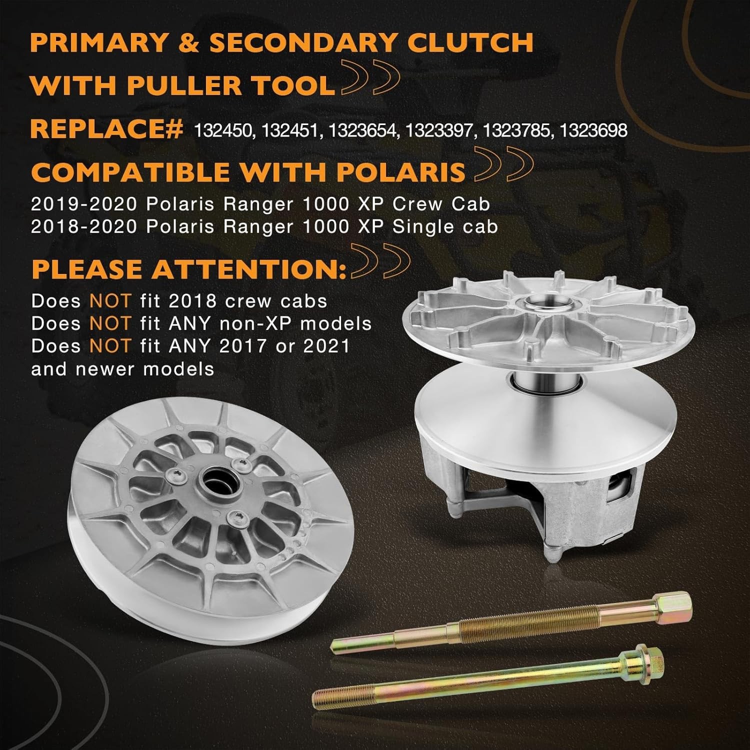 Primary & Secondary Clutch For 2019-2020 Polaris Ranger 1000 XP HD 2018 Drive