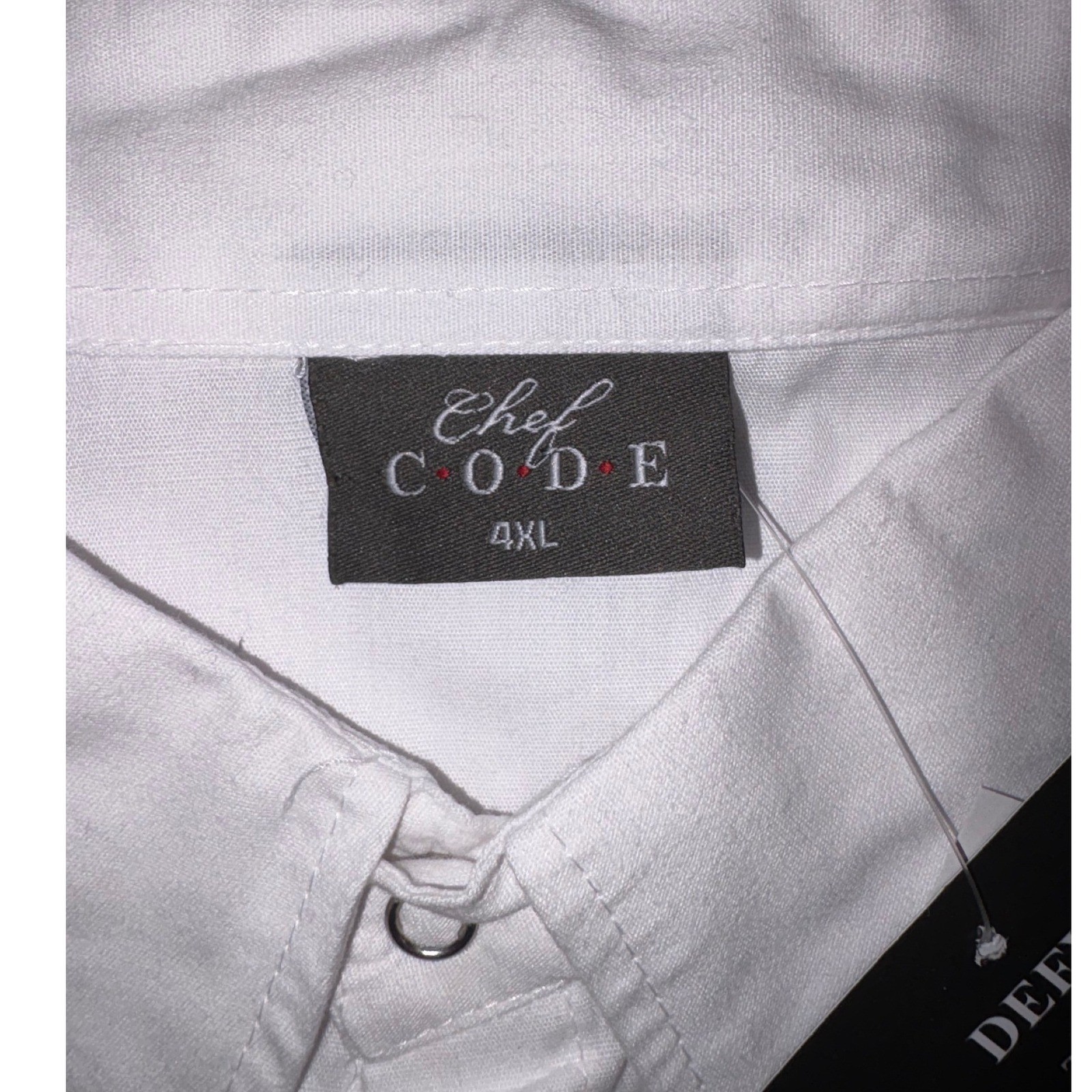 Chef Code White Chef Coat Shirt 4XL Short Sleeve Culinary Apparel Designer
