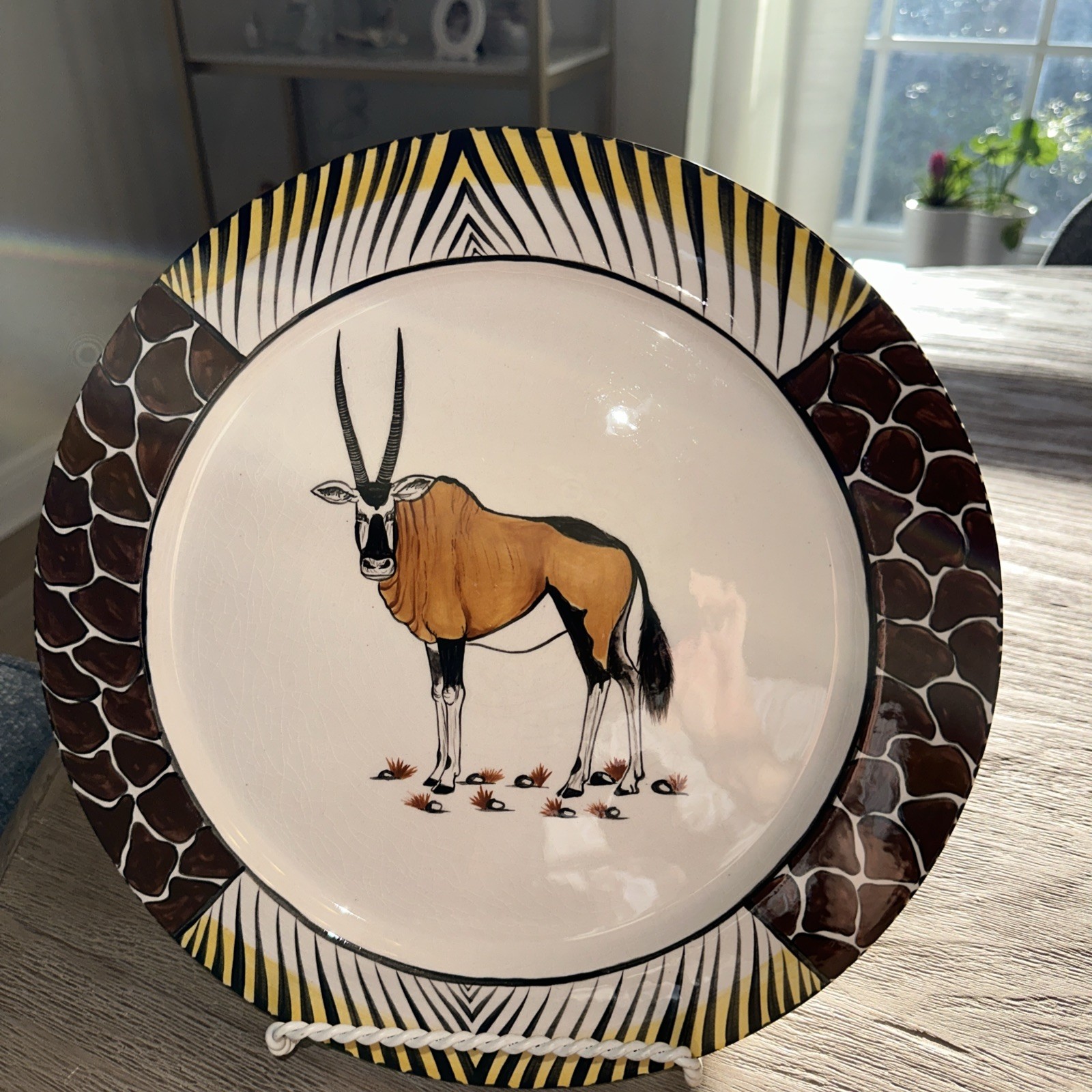 Penzo Zimbabwe Hand Painted 12.25 In Plate Gembok Signed 2008