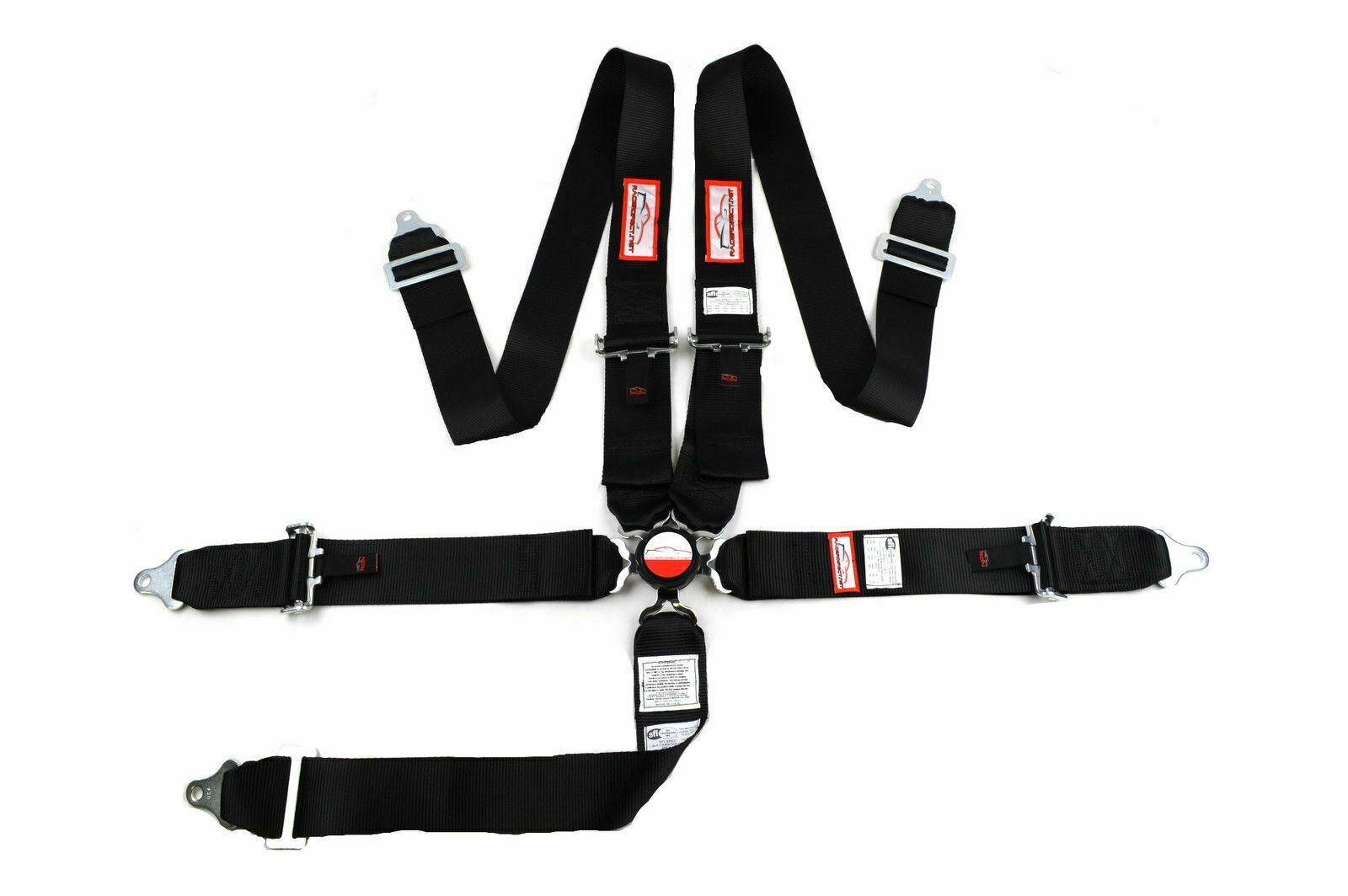 SFI 16.1 RACING HARNESS 5 PT PULL UP LAP BELTS FLOOR MOUNT 3" CAM LOCK BLACK