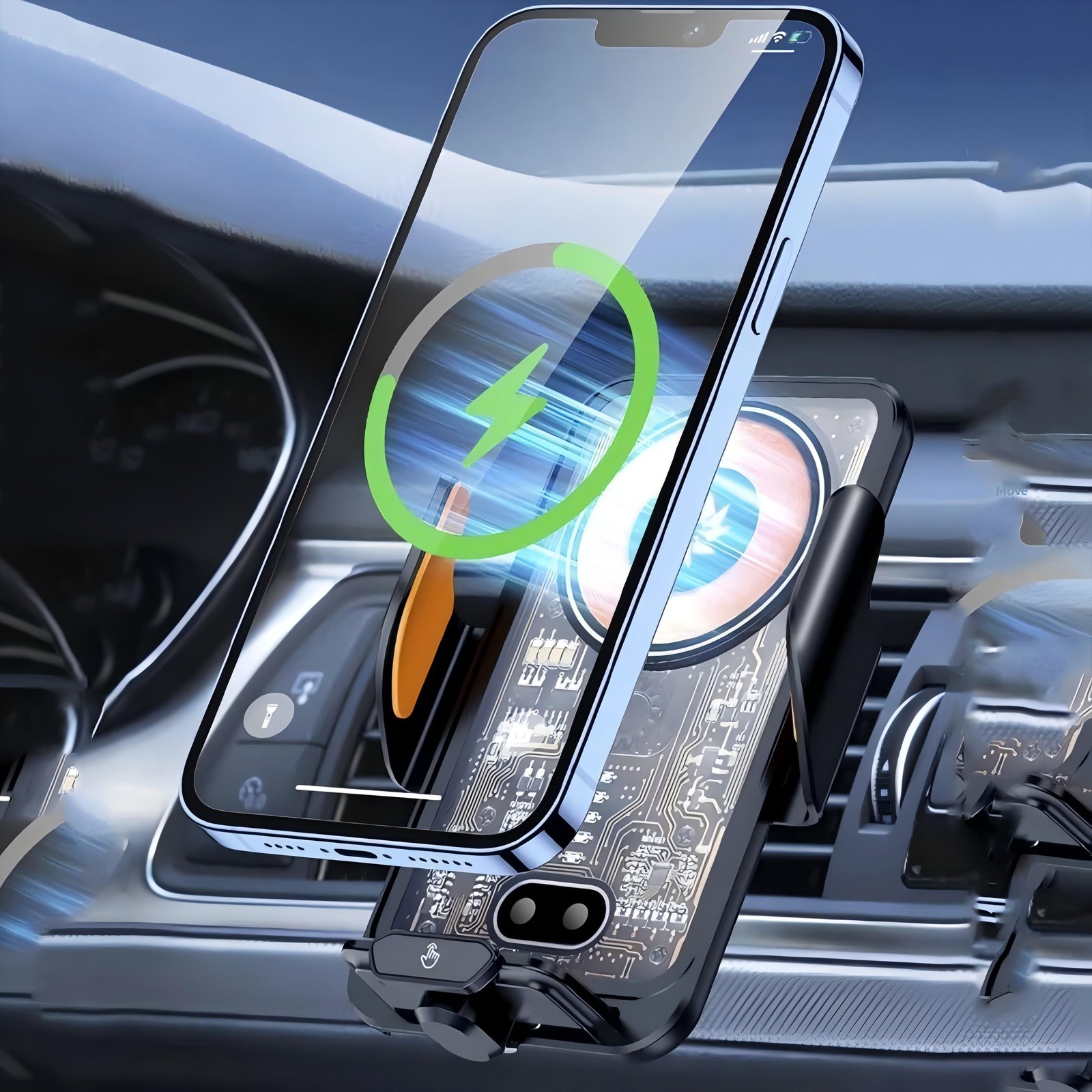 66W Fast Wireless Car Charger Automatic Clamping Mount Air Vent Phone Holder US