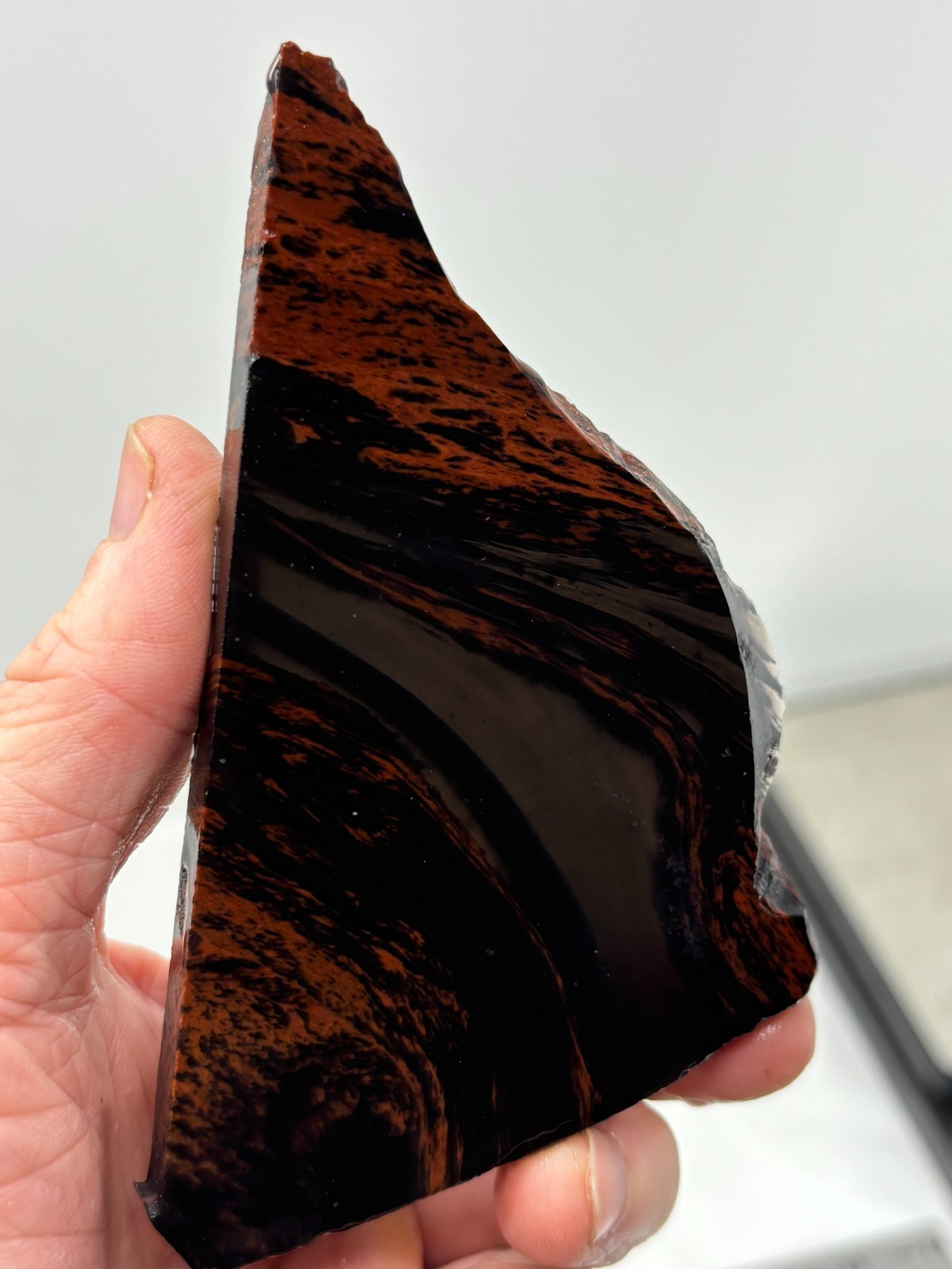 Tri-flow Sheen/Lace Obsidian Slab Lapidary Cabbing Knapping Combo ship avail