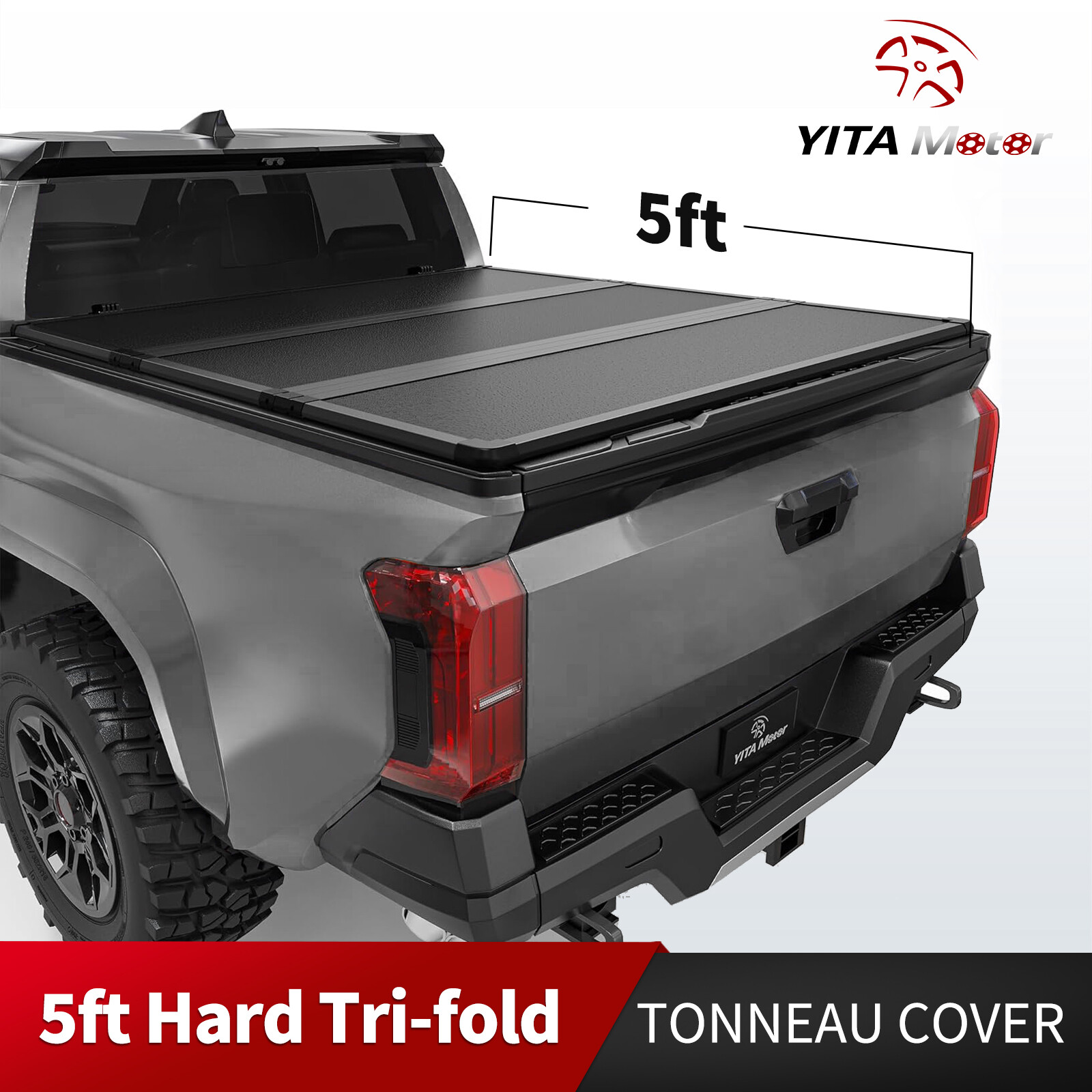 5FT Hard Tri-Fold Tonneau Cover Truck Bed For 2024-2026 Toyota Tacoma Waterproof