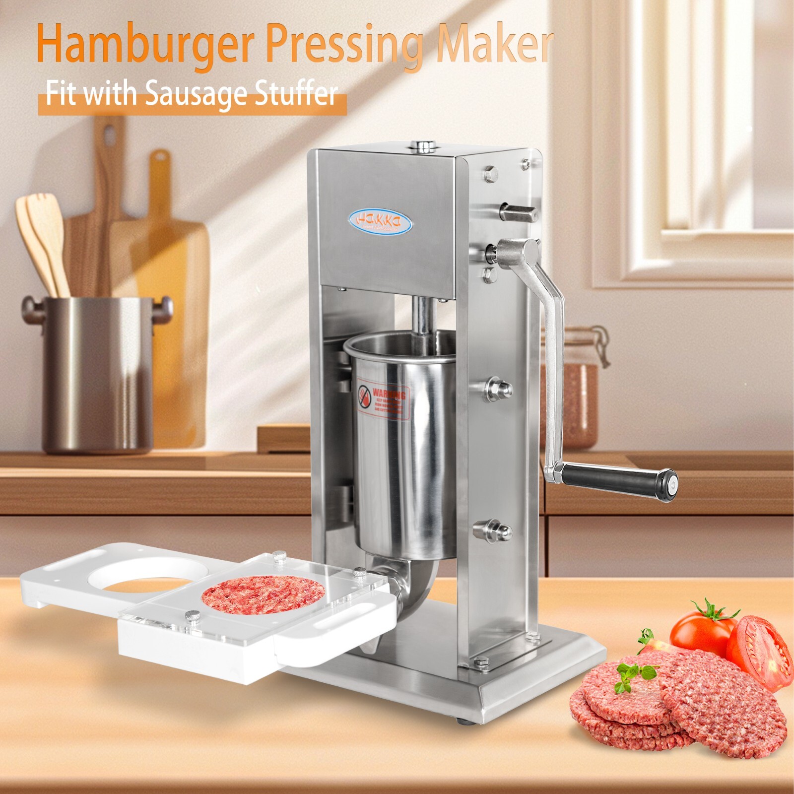 Hakka 7Lb 3L Sausage Stuffer with Patty Maker Accessories Sausage Maker Filler