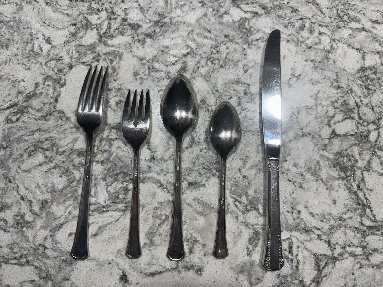 Vintage 1881 Rogers DEL MAR Oneida Silver-plate 5-Piece Place Setting