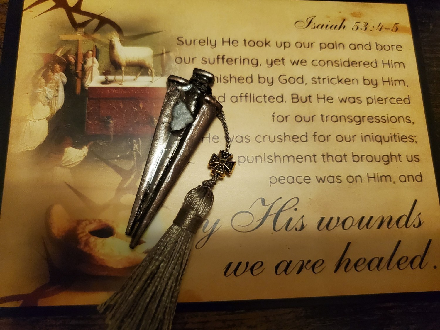 Tomb of Jesus Prayer Medallion with Stone From Tomb of Jesus Holy Sepulchre