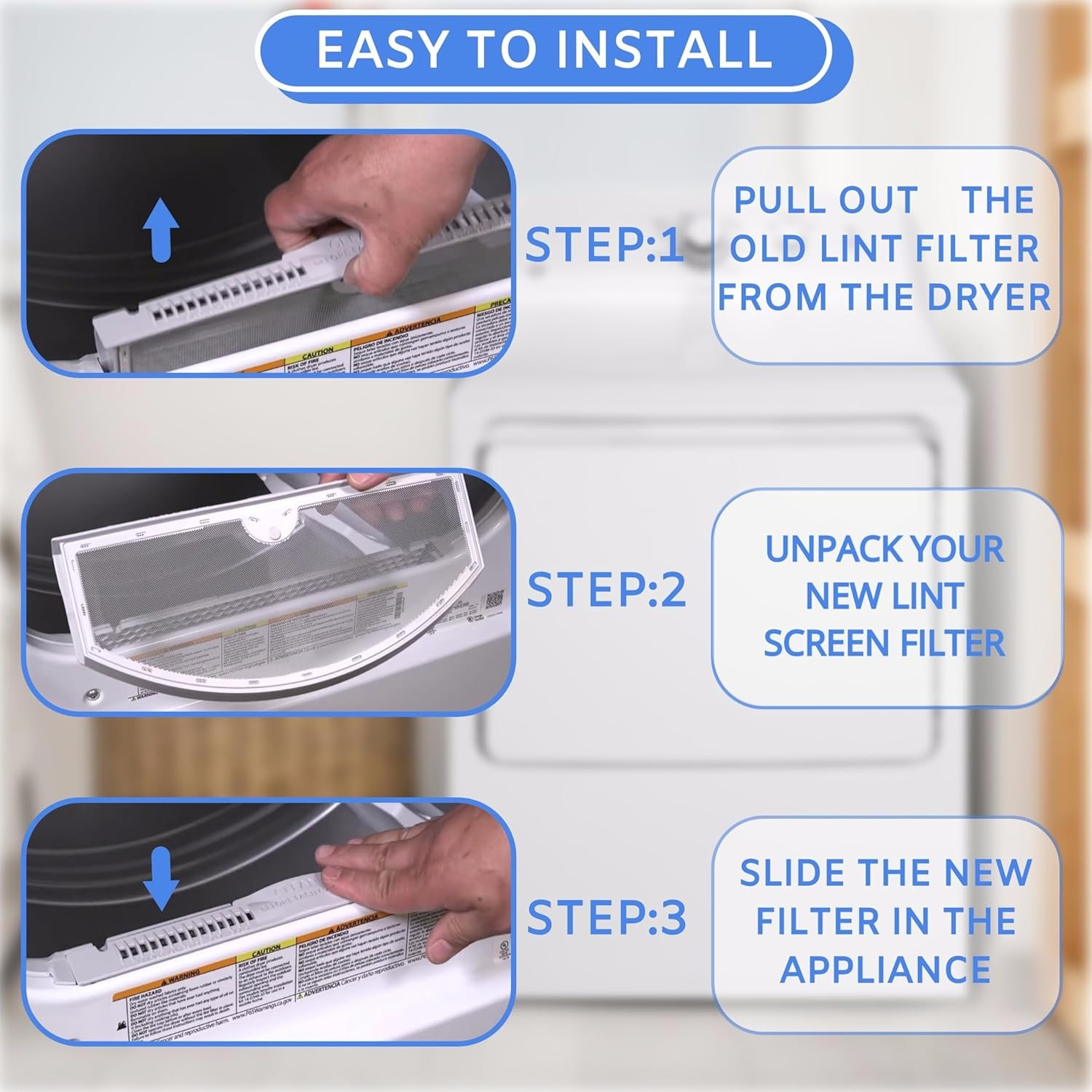 WE03X23881 Dryer Lint Screen Replacement for GE, Lint Trap Filter