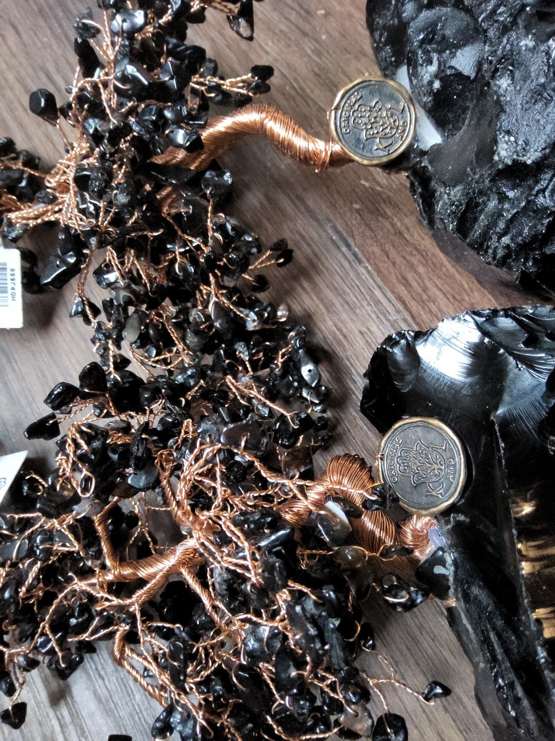 Lot of 2- Karma & Luck Black Onyx Feng Shui Tree Grounded Awareness HDPJ556