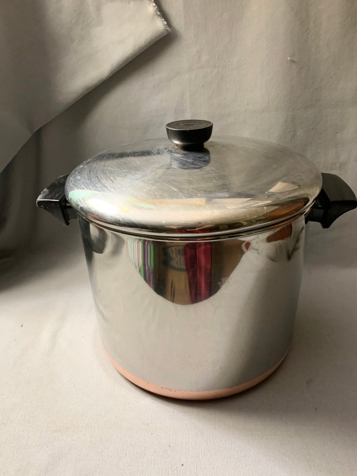 Vtg Revere Ware Stock Pot Dutch Oven 8 QT Copper Clad Bottom ROME NY 1979 RARE
