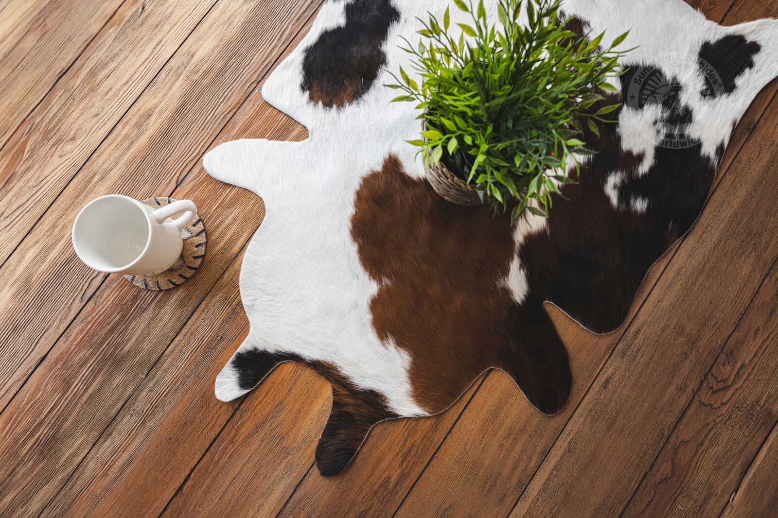 Real Small Cowhide Rug Tricolor - Size 24"x35"