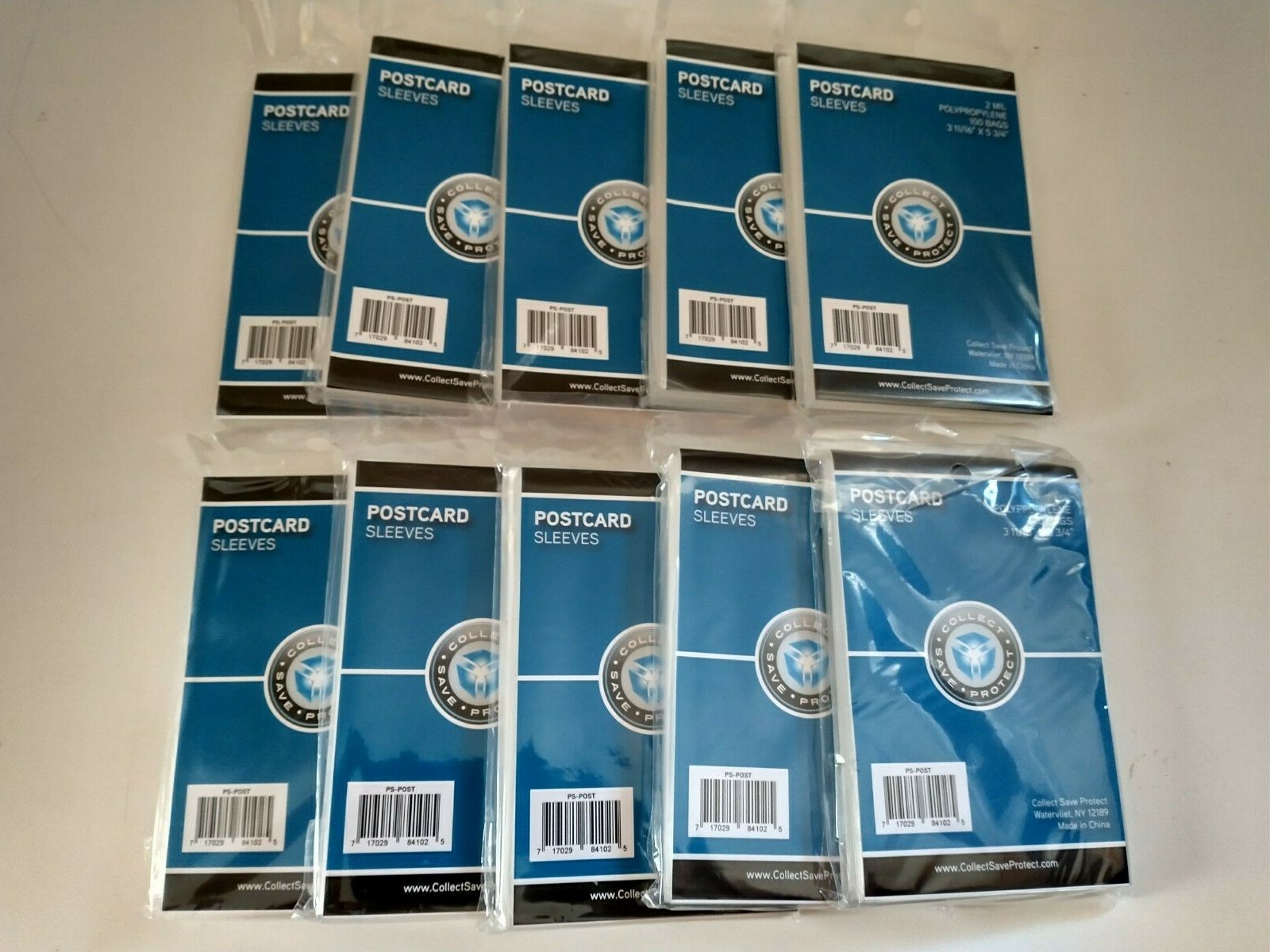 CSP Postcard Sleeves Pkg of 100 Lot of 10 No PVC NIP 2 mil 3 11/16 x 5 3/4