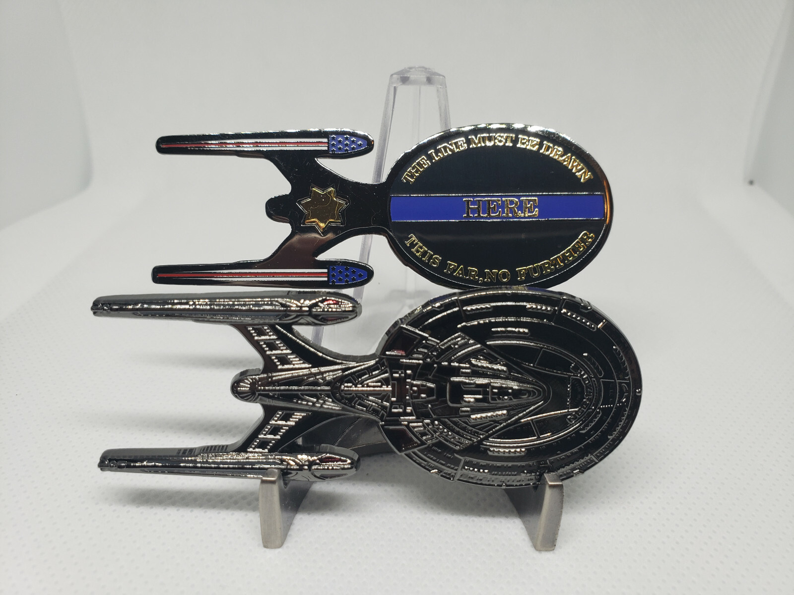 Enterprise E Police Thin Blue Line Challenge Coin similar to Star Trek