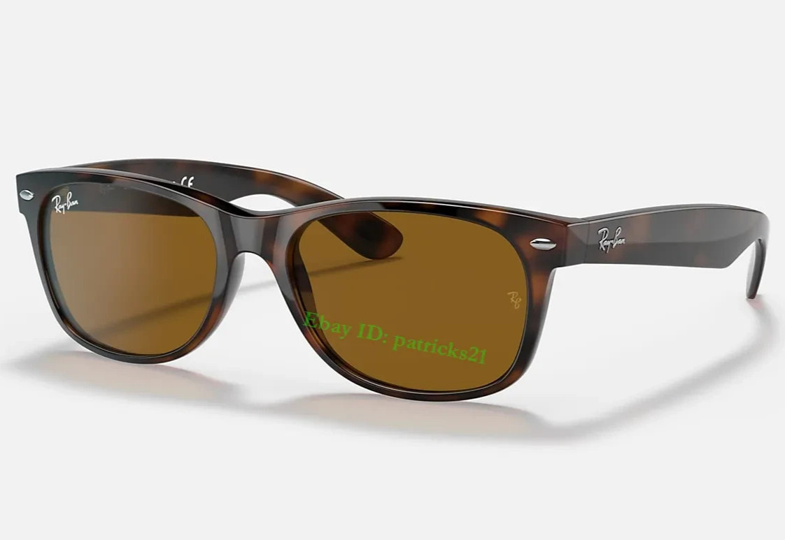 Ray-Ban RB2132 New Wayfarer Sunglasses 55mm B-15 Brown Lens Havana Light Frame