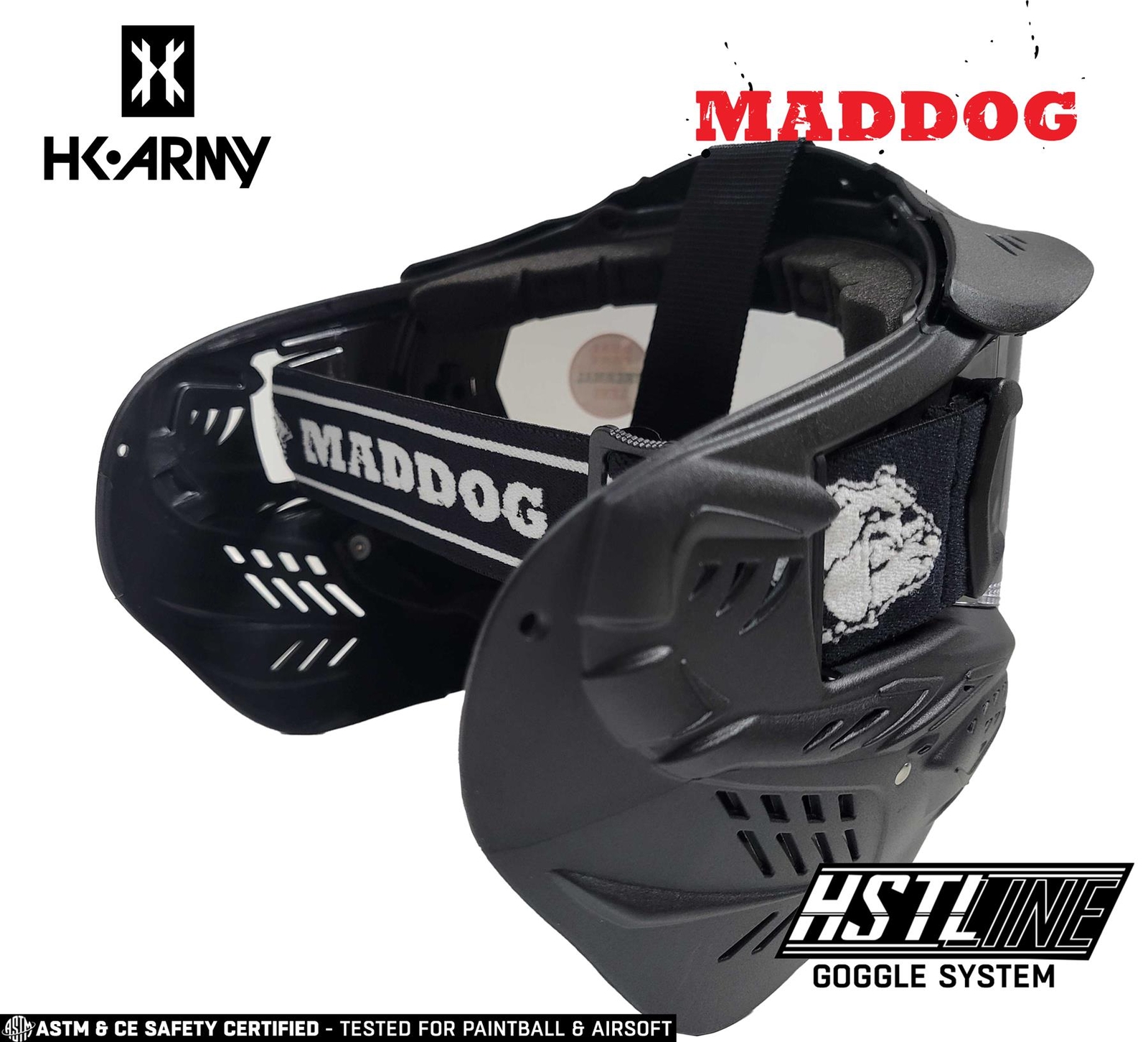 Maddog HK Army HSTL Paintball Mask Airsoft Goggle w/ Thermal Anti-Fog FIRE Lens