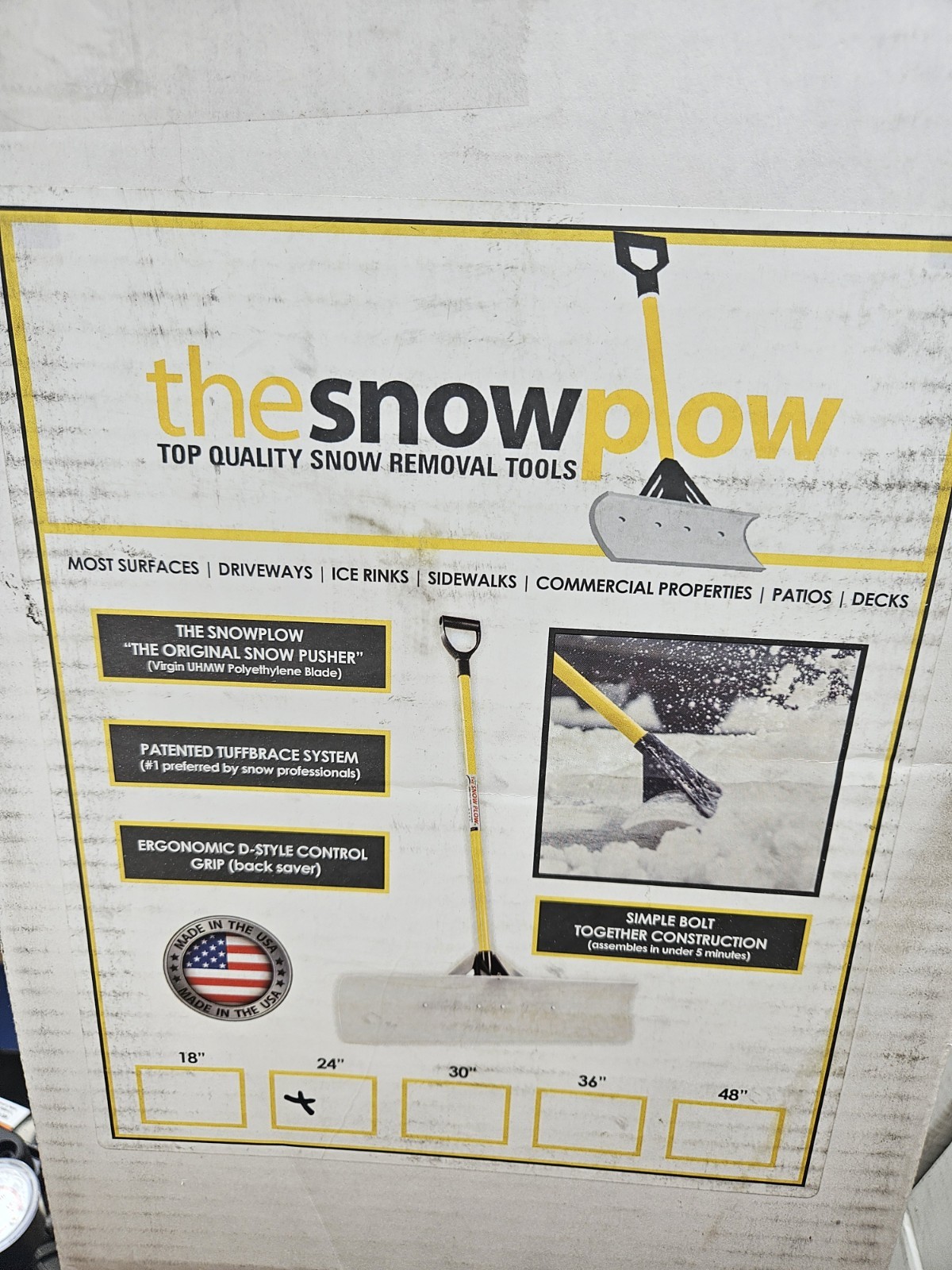 The SnowPlow Snow Pusher 24 Inch 50524 Never Used