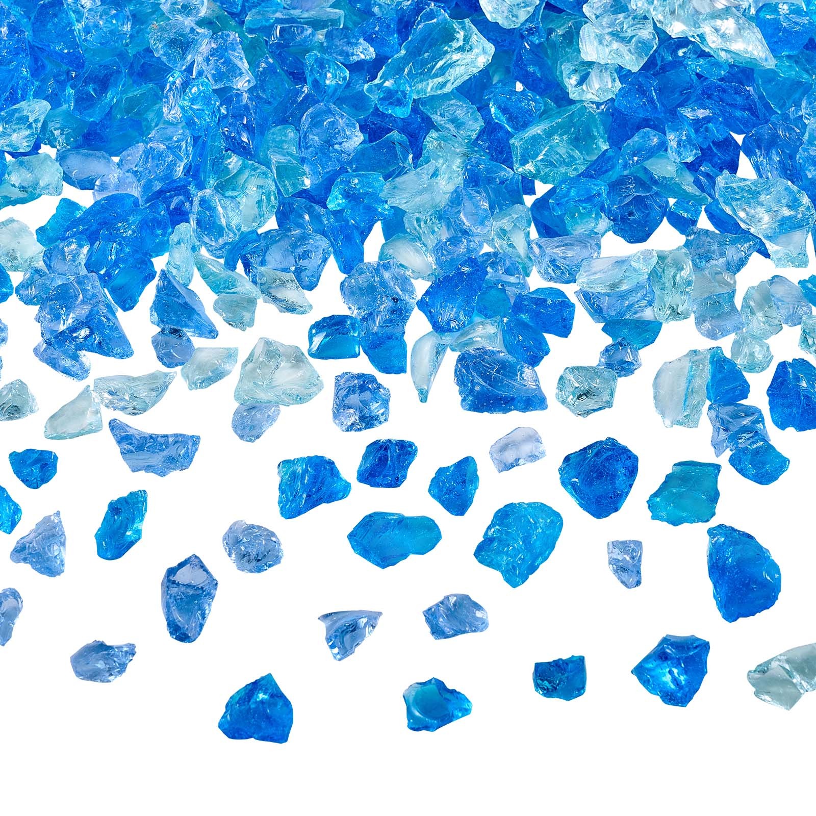 Uimoso 10 lbs 3/4-Inch Fire Pit Glass Rocks for Fireplace and Table, 3 Colors