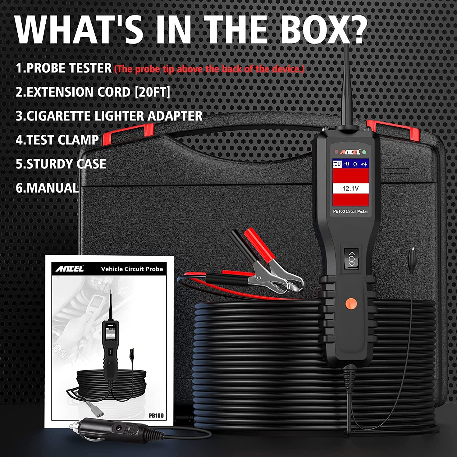 Ancel PB100 Circuit Tester Probe Electrical System Car Diagnostic Tool 12V 24V