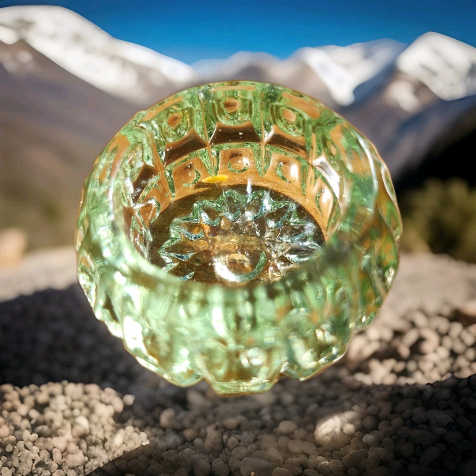 Key Lime Salt Dip 1 1/2" UV  Shine Piink Westmoreland Mould Wilkerson Glass