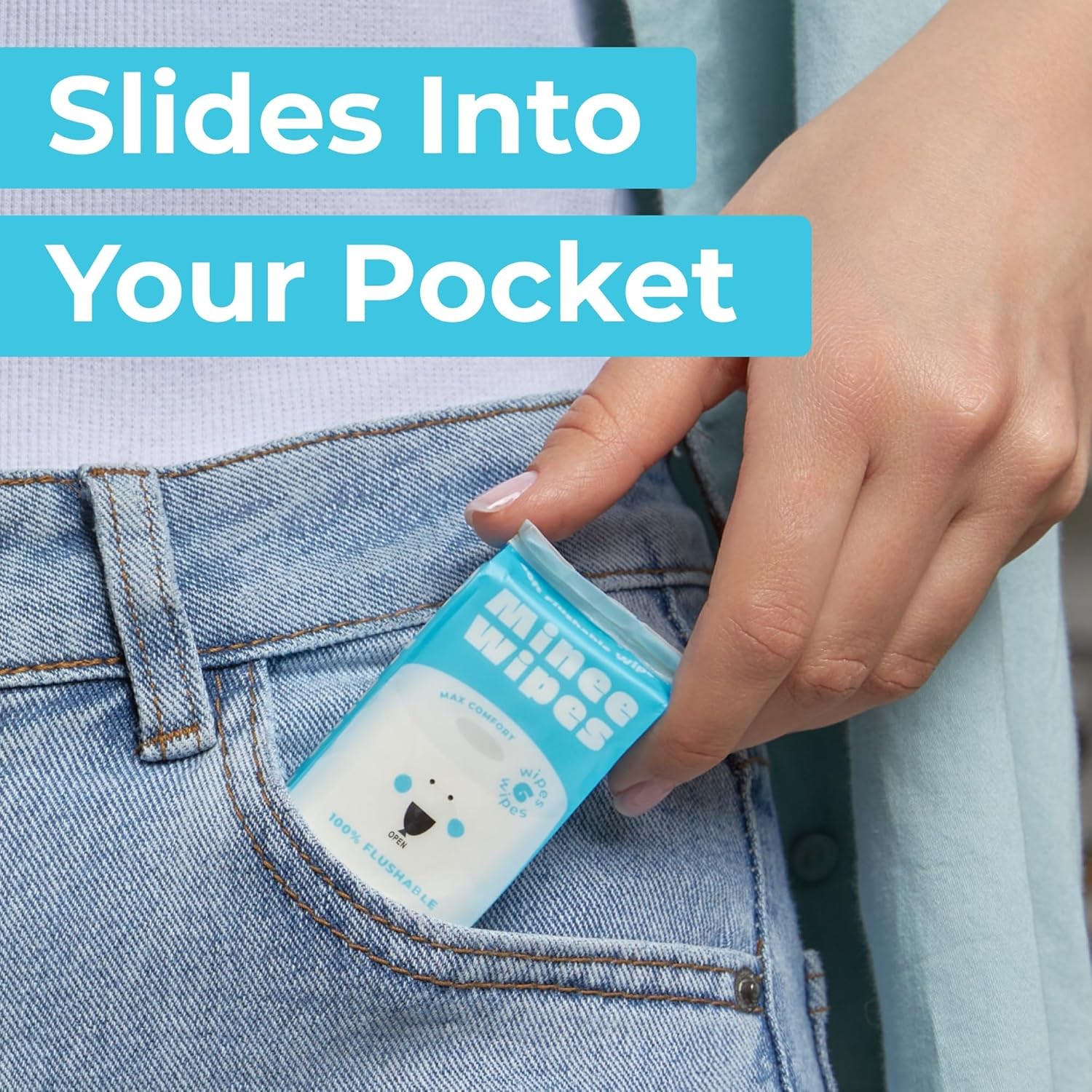 Hypoallergenic Travel Wipes - Safe & Flushable for All Ages - 48 Count