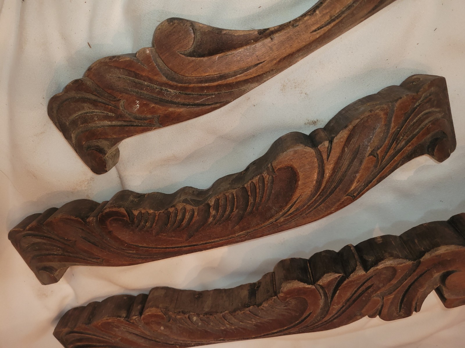 Antique 19th Century Hand Carved Architectural Scrollwork, Salvaged Sofa Apron