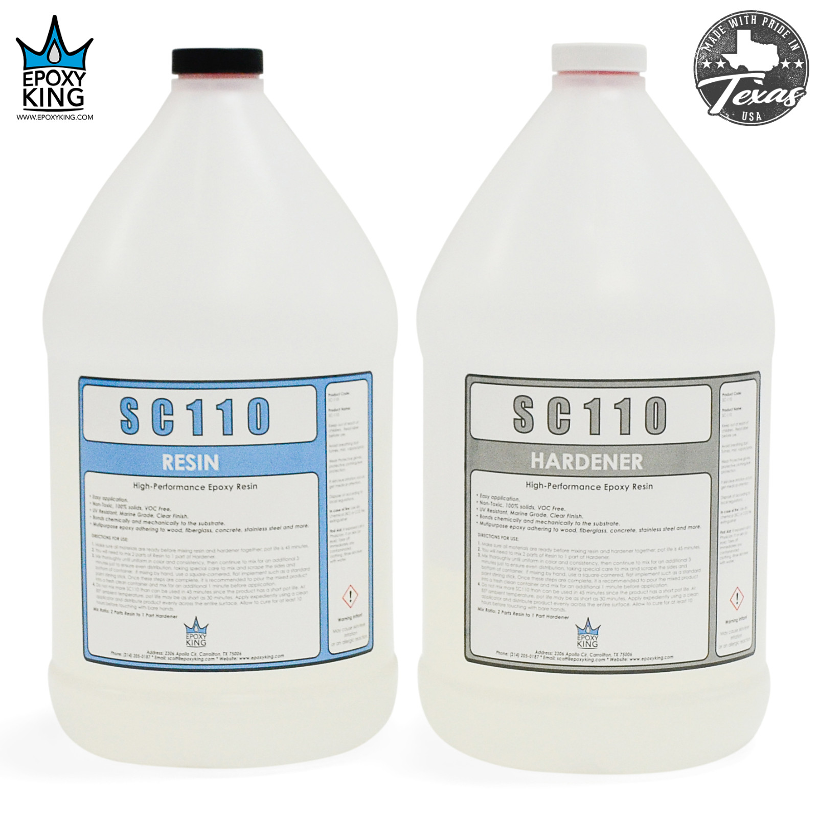 CLEAR EPOXY RESIN 1 GALLON KIT * UV RESISTANT * MARINE GRADE * NON-TOXIC * BOAT