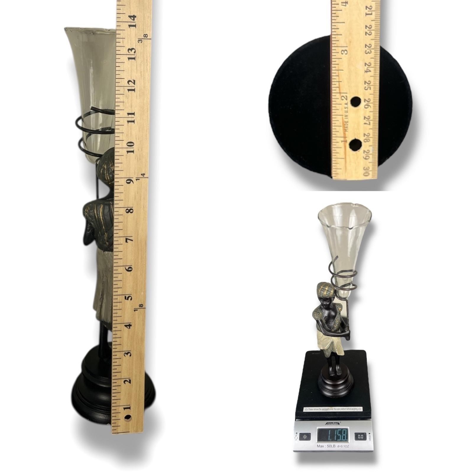 Bronze Blackamoor Nubian Statue Candle Holder Art Deco Hollywood Regency