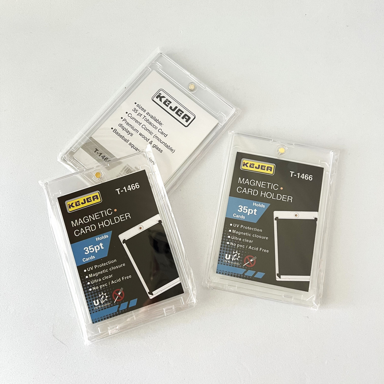 100 Pack Magnetic Trading Sports Card Holders Slim 35pt One-Touch UV Protection