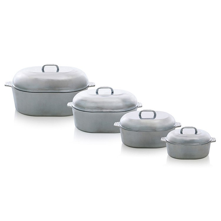 AlumaChef 12.6QT 18" Cast Aluminum Heavy Duty Oval Roaster-new Magnalite version