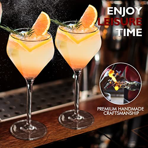 Nick & Nora Glasses Cocktail Glasses Set of 4, Hand Blown Premium Crystal