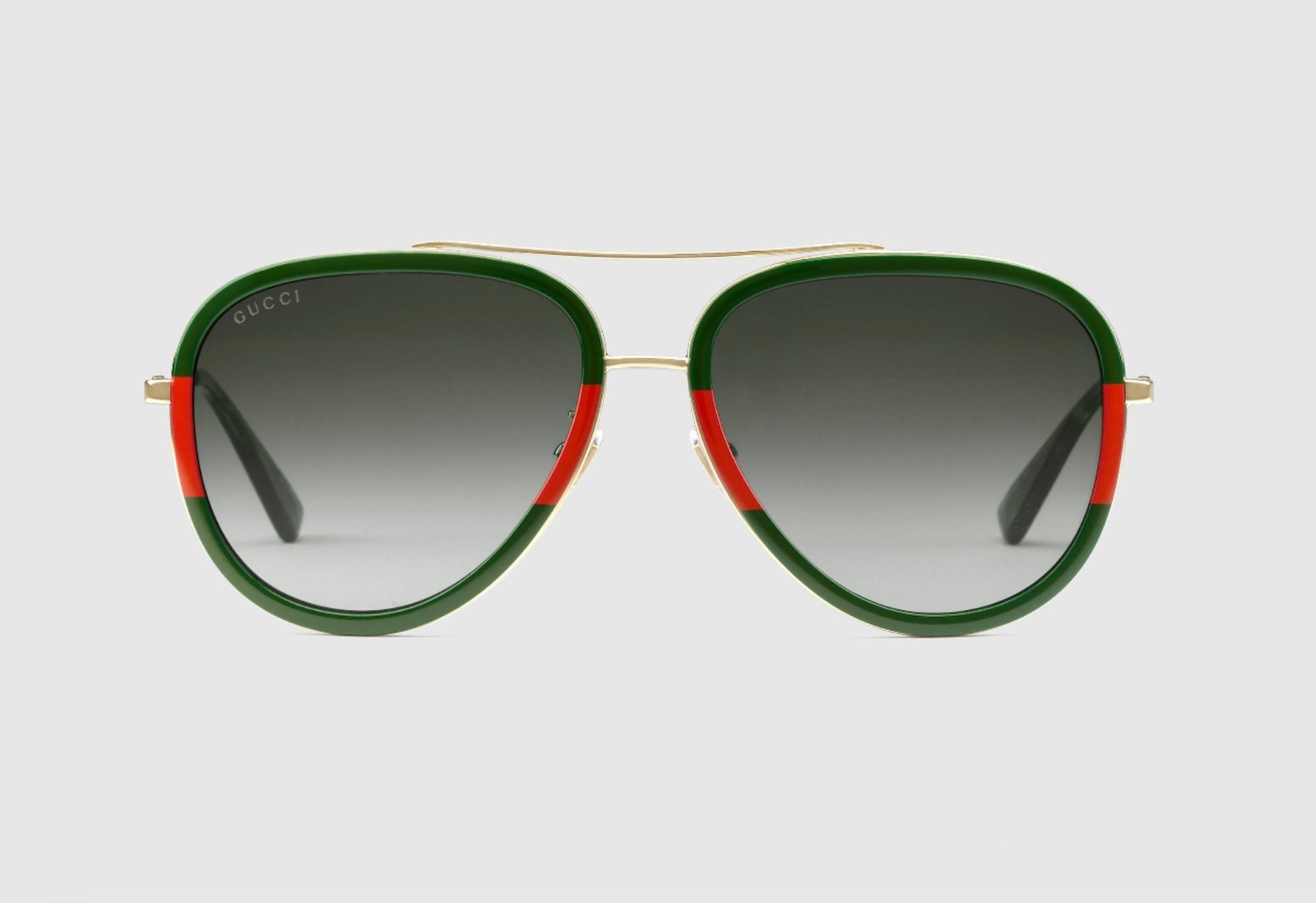 Gucci GG0062S Aviator Green/Red Unisex Sunglasses