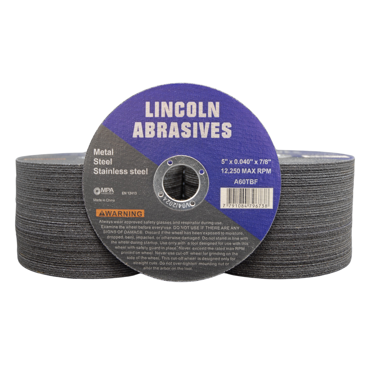 100 Pc 5" x .040" x 7/8" Cut off Wheels For Stainless Steel & Metal