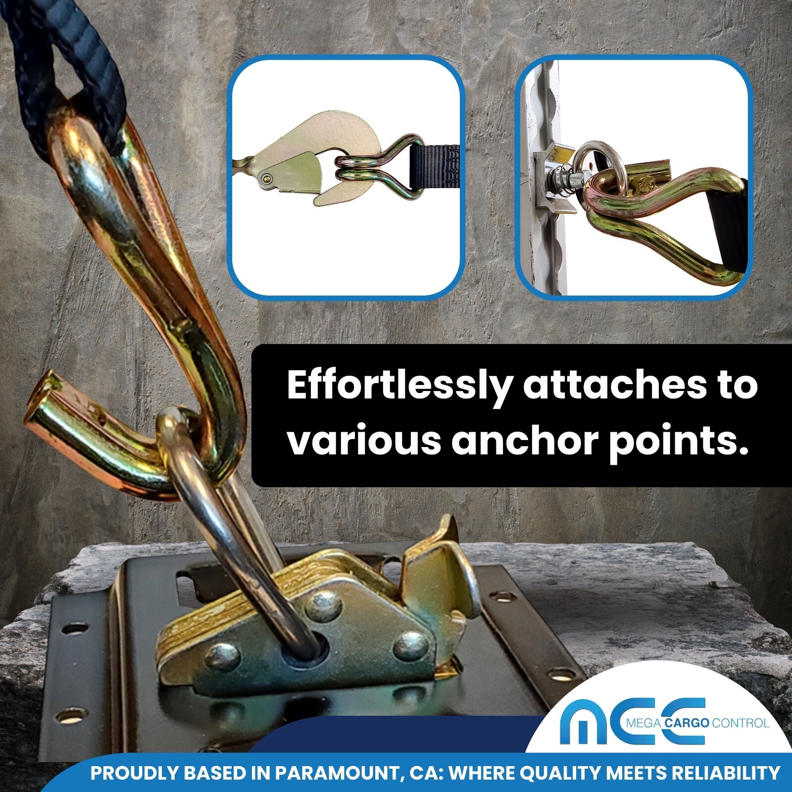 4 Pack 1.5" x 15ft Ratchet Strap W/ J Hook Flatbed Truck Trailer Tie Down Strap