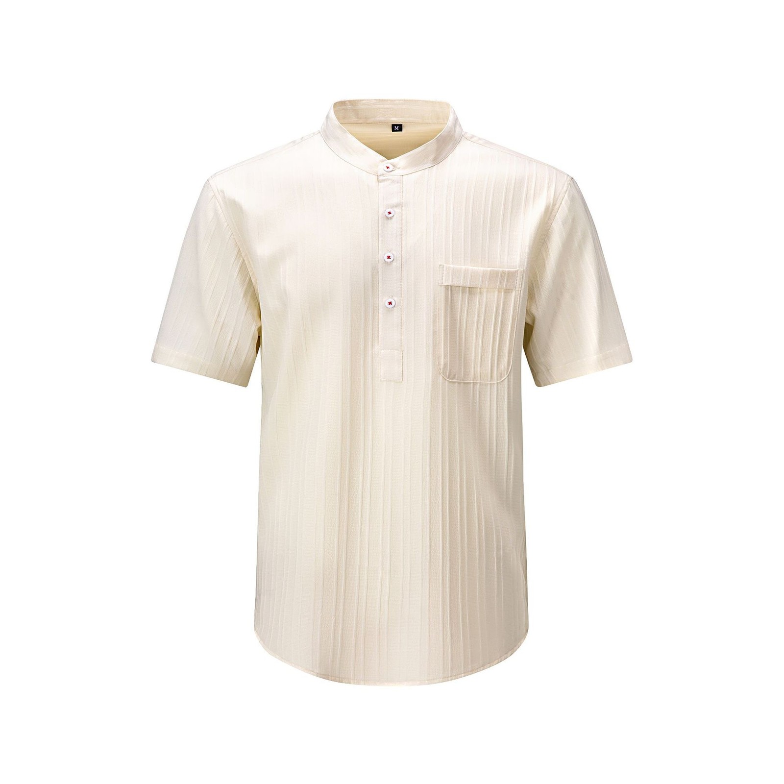 Mens Dress Shirts Henley Neck Formal Short Sleeves Elastic Vantage Casual Shirts