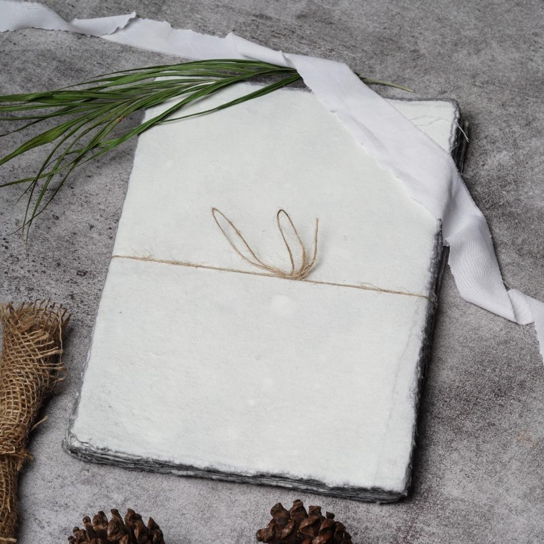 Watercolor Paper Cold Press 200 GSM Blank Handmade Cotton Deckle Edge 50 Sheets