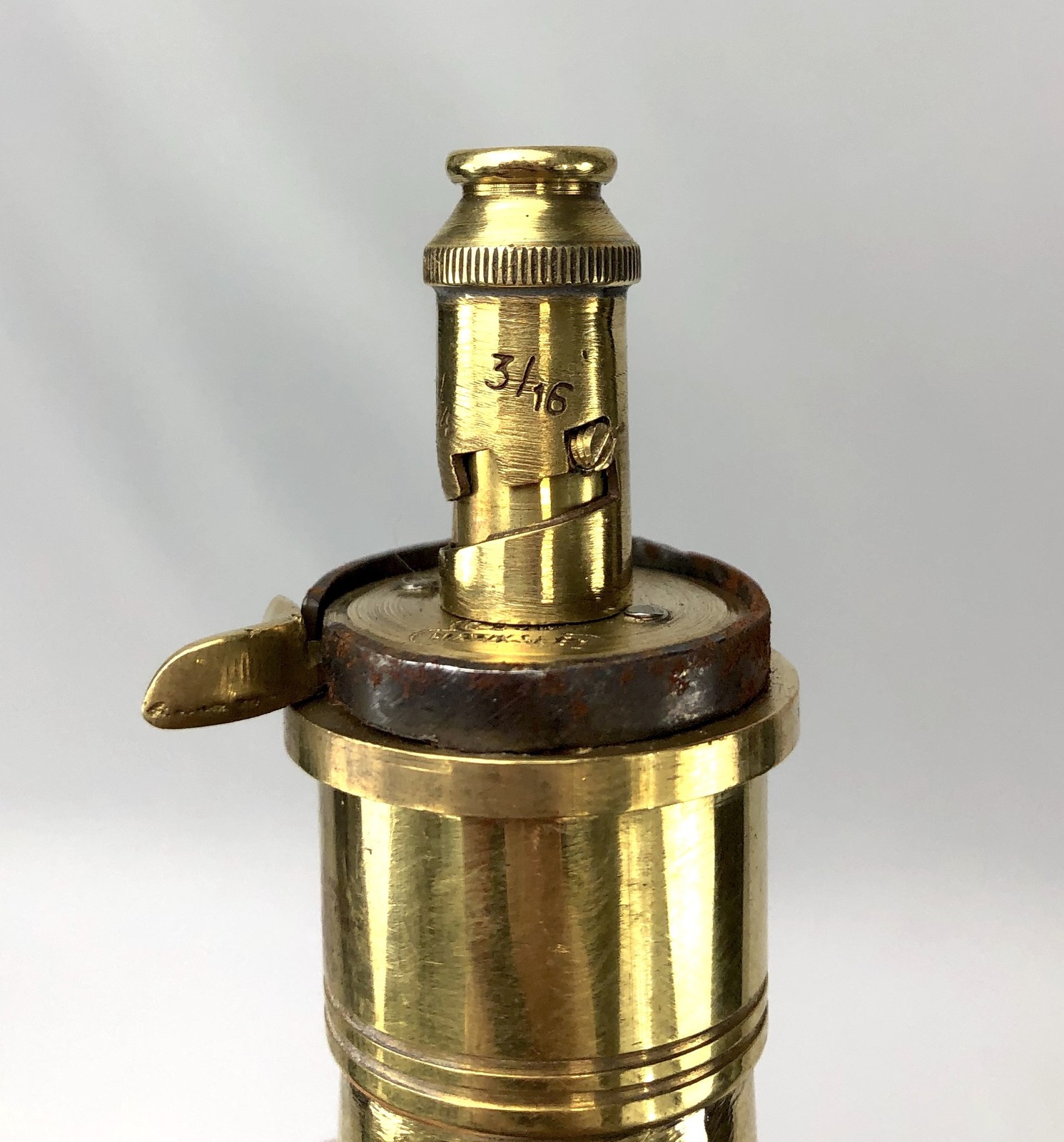 Brass Embossed Priming Flask with Adjustable Spout