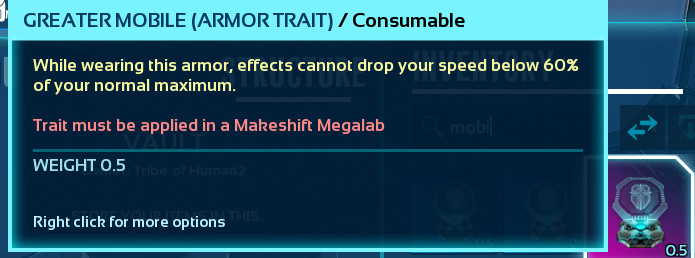 Greater Mobile Armor Trait 60% Ark Survival Ascended PVE