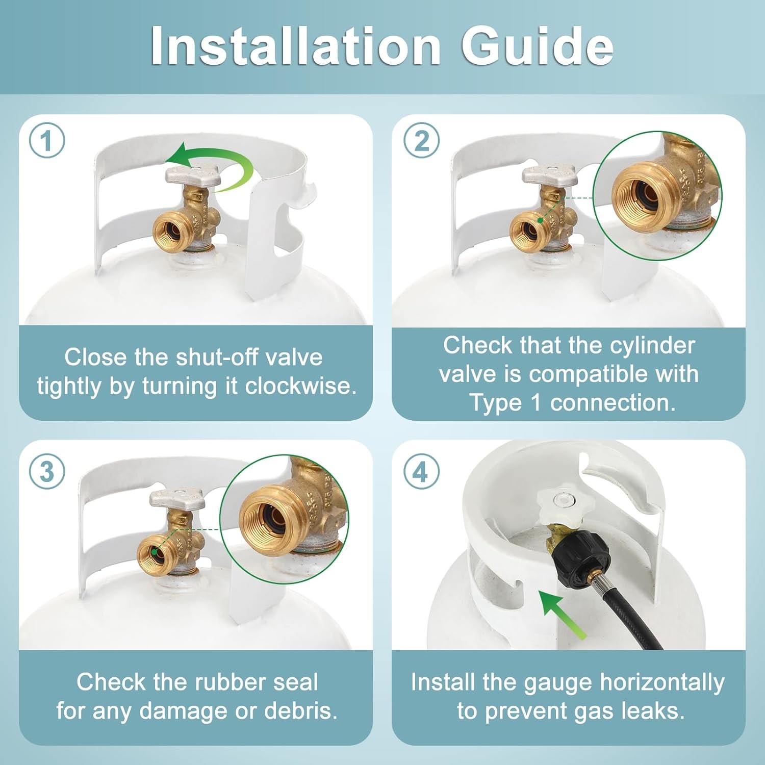 6FT Propane Adapter Hose LP Tank 1lb to 20lb Converter For QCC1 Type1 Gas Grill