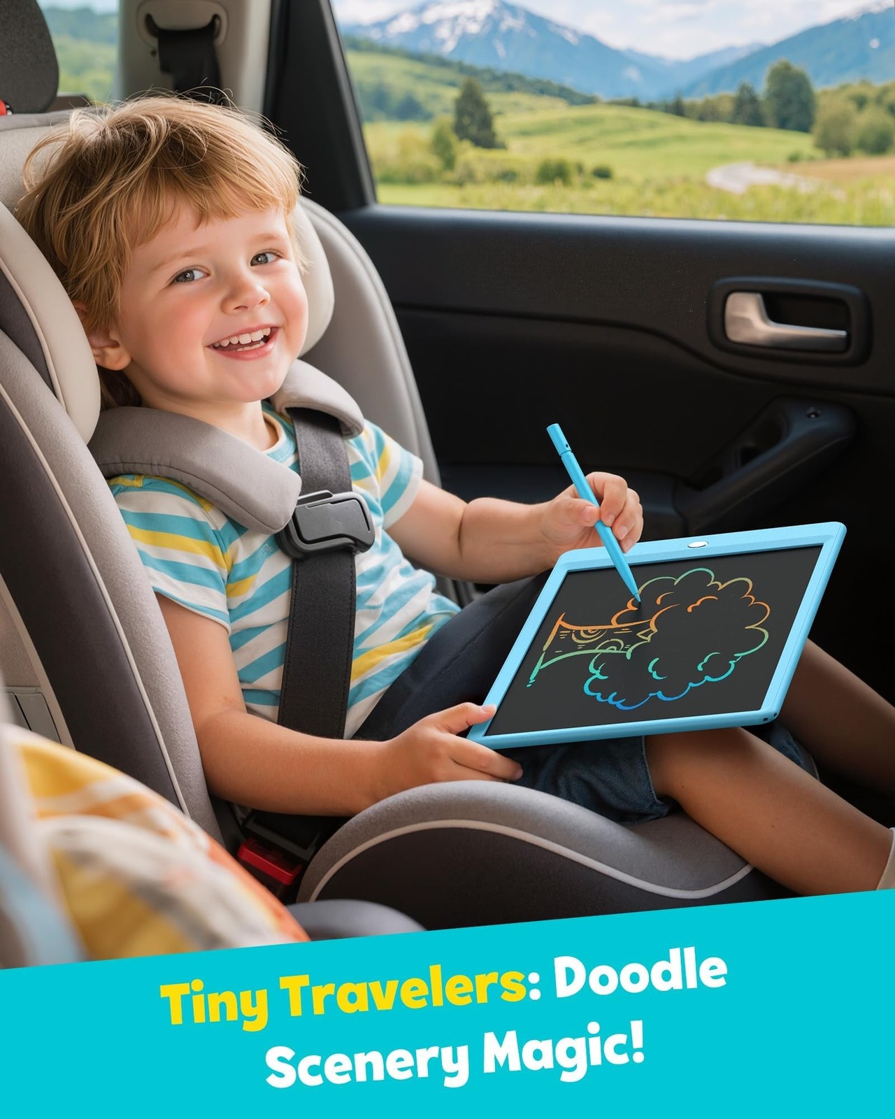 TEKFUN LCD Writing Tablet for Kids, 10-inch Coloring Drawing Pad, Mess Free D...