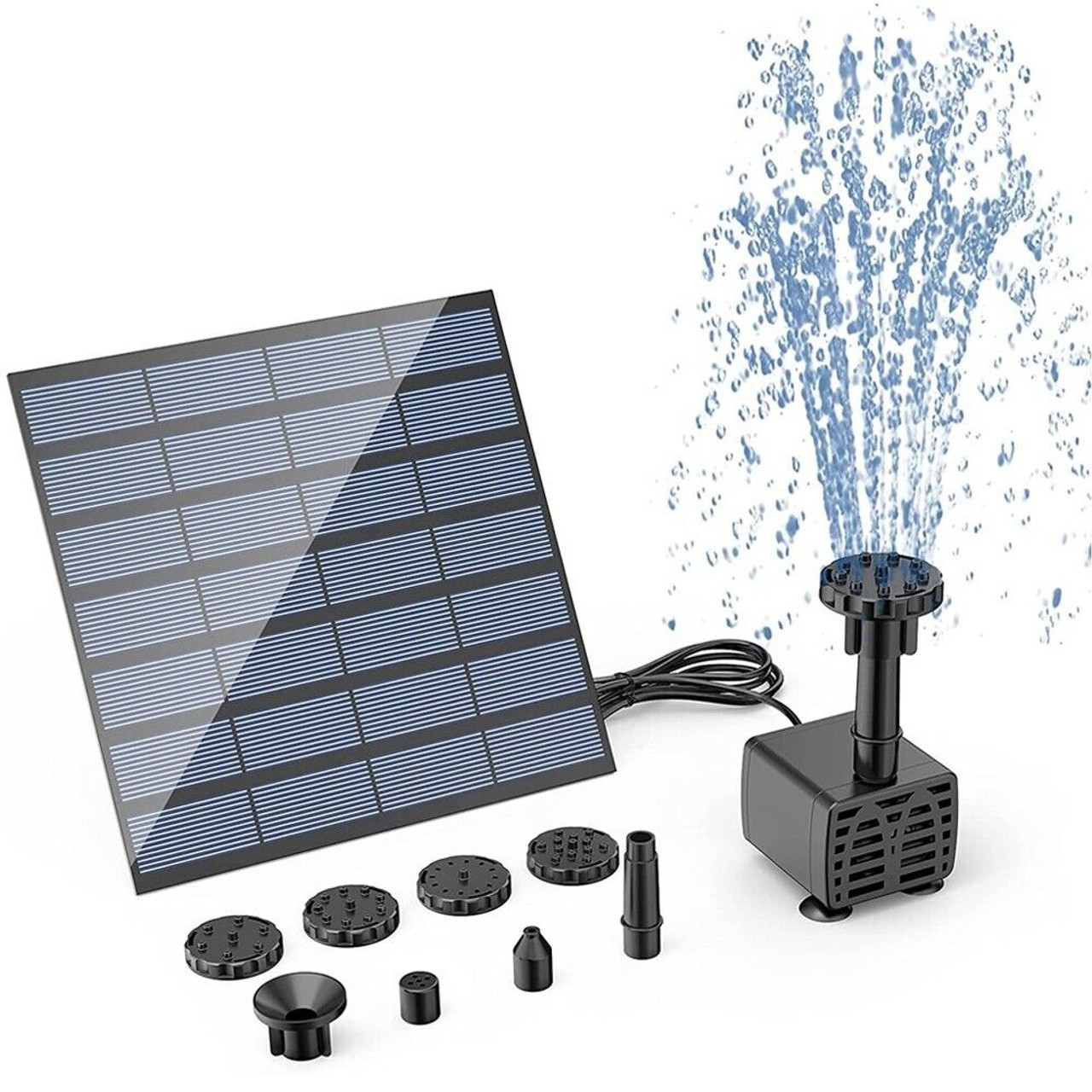 Solar Panel Power Water Pump Fountain Submersible Floating Bird Bath Pond Pool