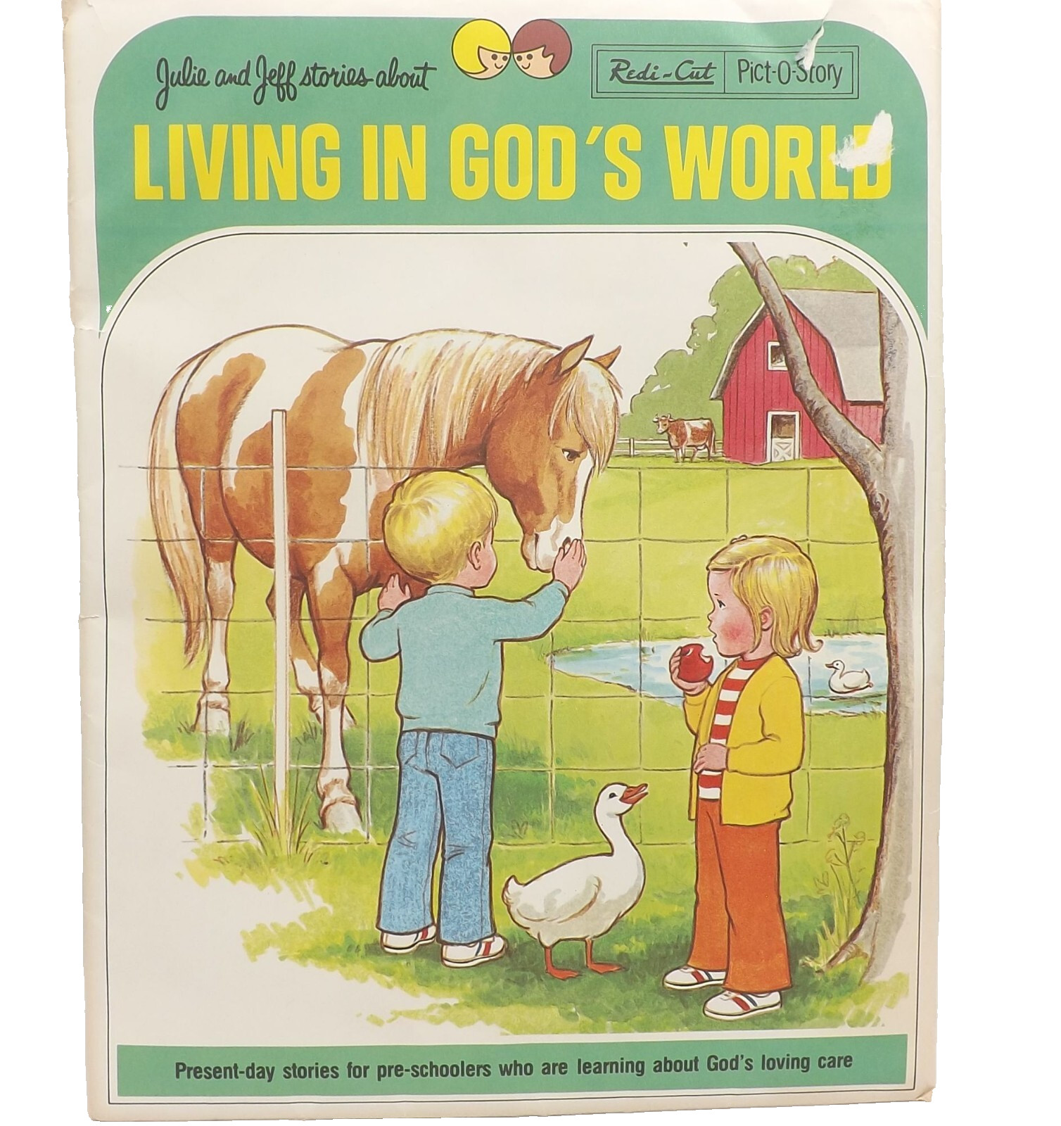Redi-Cut Living in God's World Felt Flannel Board Pict-O-Story Graph 1970s