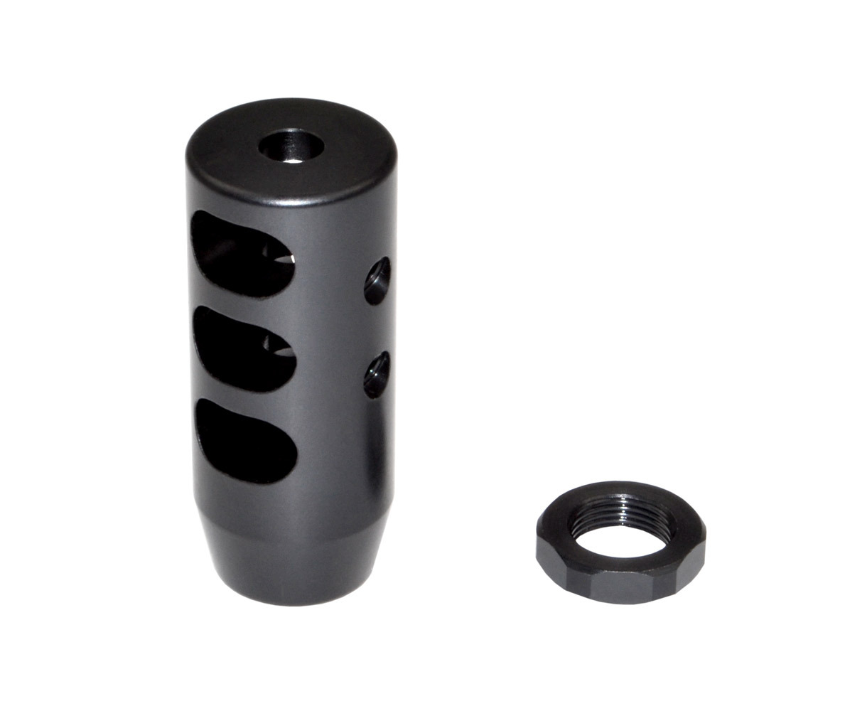 Muzzle Brake Recoil Compensator w/ Jam Nut + Crush Washer 1/2"X28 Steel for .223