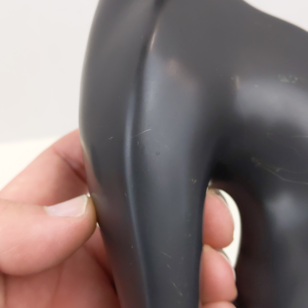 Vintage Black Ceramic Cat Figurine Glossy Mid Century Modern Style Home Decor