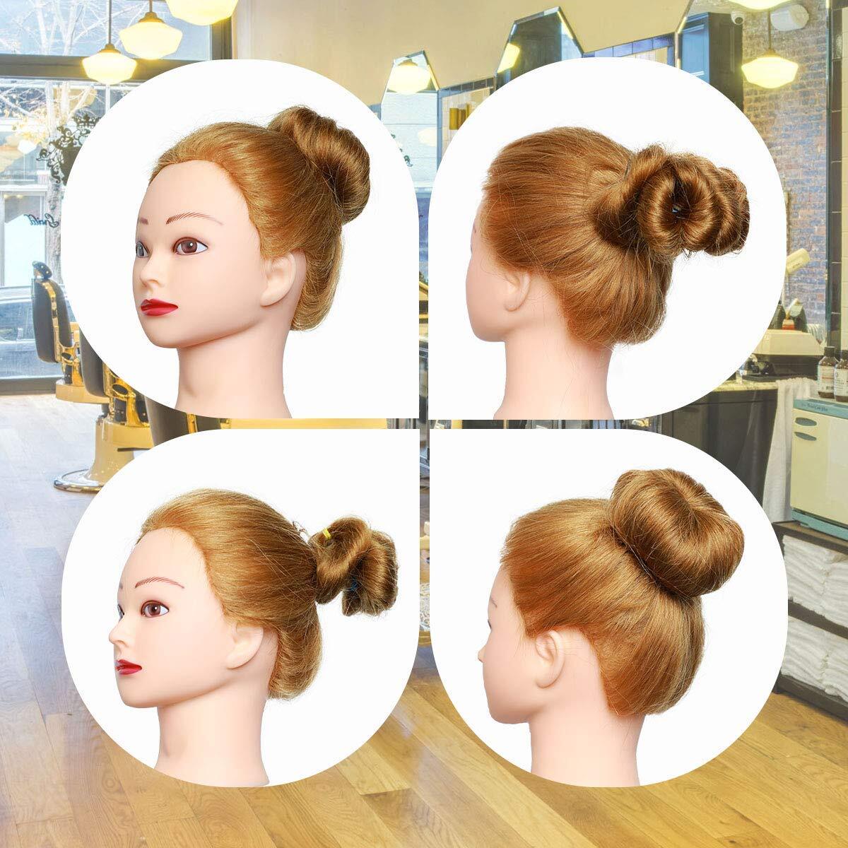Mannequin Head 100% Real Hair Styling Training Head 24-27inch Manikin Cosmeto...