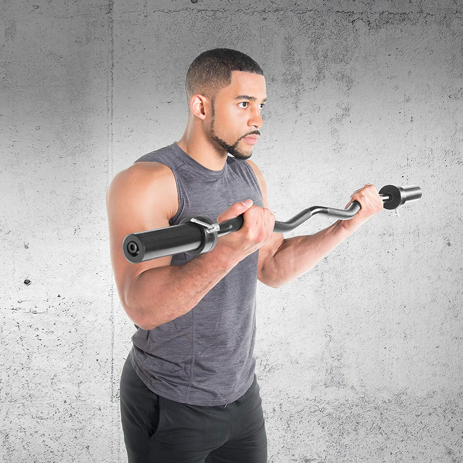 Olympic EZ Curl Bar, Black (2-Inch) (New Version)