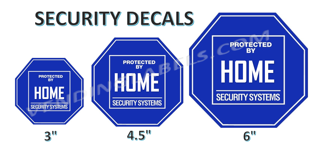 Blue Logo Home Security Decal Sticker Camera Door Window Decal
